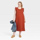 Women's Plus Size Ruffle Tank Dress - Universal Thread Rust