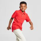 Boys' Short Sleeve Pique Uniform Polo Shirt - Cat & Jack Red