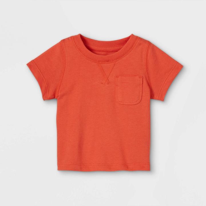 Baby Knit Short Sleeve T-shirt - Cat & Jack Orange Newborn