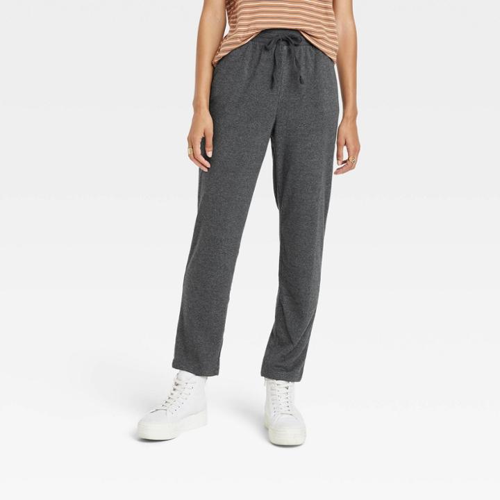 Women's Mid-rise Pull-on Knit Pants - Universal Thread Charcoal Gray