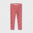 Toddler Girls' Floral Leggings - Cat & Jack Red