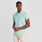 Men's Standard Fit Short Sleeve Button-down Shirt - Goodfellow & Co Green