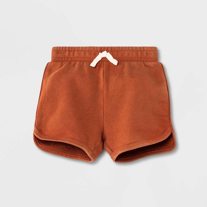 Baby Dolphin Hem Knit Shorts - Cat & Jack Dark Orange Newborn