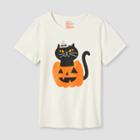 Kids' Adaptive Long Sleeve Halloween T-shirt - Cat & Jack Cream