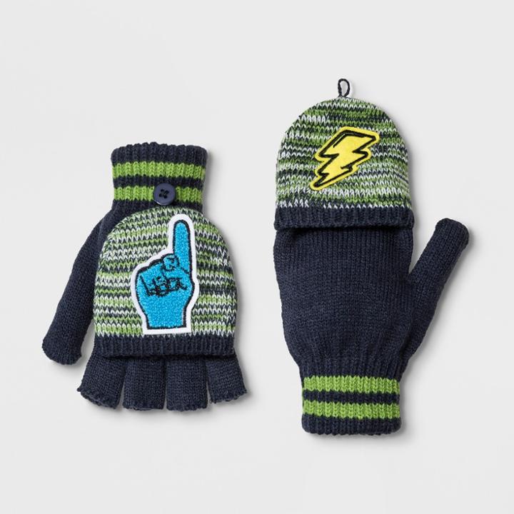 Boys' Patches Gloves - Cat & Jack Dark Blue
