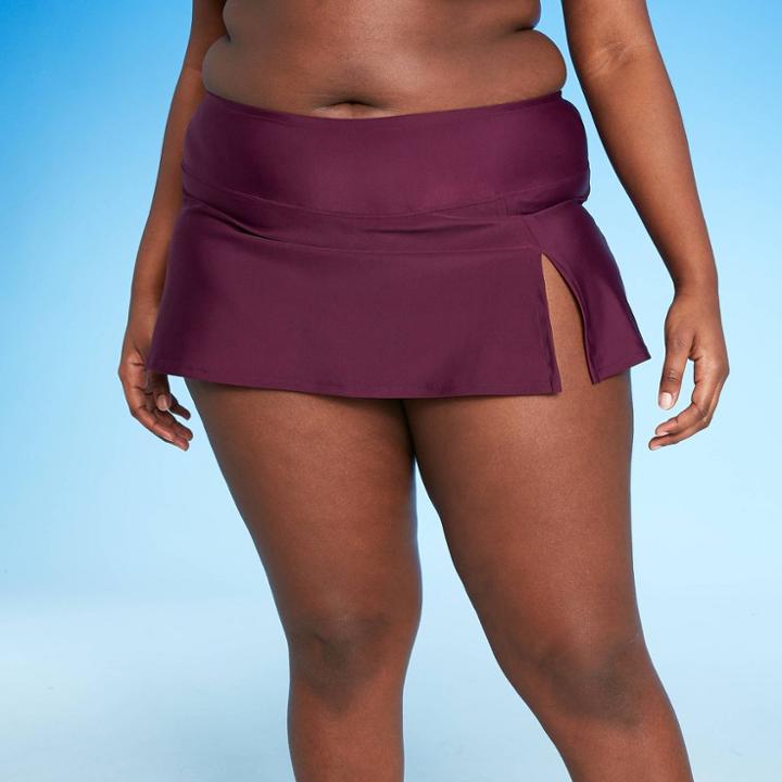 Women's Plus Size Swim Skirtini - Kona Sol Burgundy