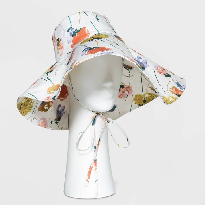Women's Wide Brim Canvas Hat - A New Day White