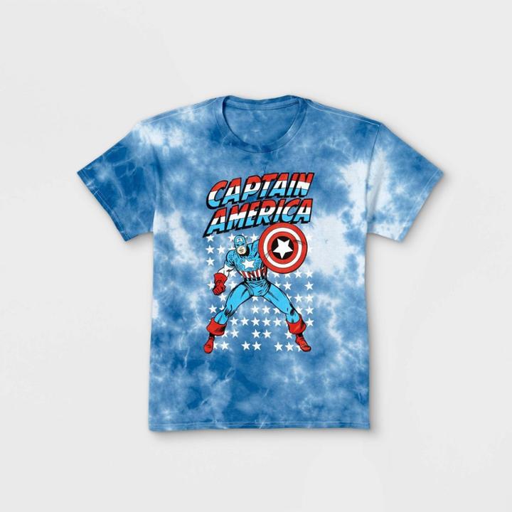 Boys' Marvel Captain America Short Sleeve Graphic T-shirt - Blue
