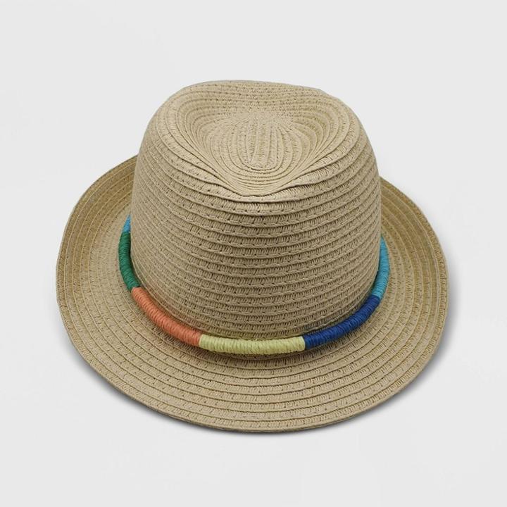Baby Girls' Straw Fedora Hat - Cat & Jack Beige Nb,