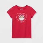Girls' Star Wars Baby Yoda Heart Short Sleeve Graphic T-shirt - Pink