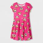 Girls' Short Sleeve Tiger Print Dress - Cat & Jack Pink