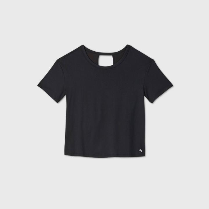Women's Short Sleeve Top With Keyhole Back - Joylab Black
