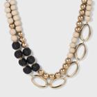 2 Row Wrapped Link Chain Necklace - A New Day Black