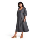 Women's Plus Size Volume 3/4 Sleeve Denim Dress - Rachel Comey X Target Black