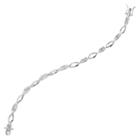 Distributed By Target Women's Cubic Zirconia Silver Plated Oval Link Bracelet - White And Silver, Clear/silver