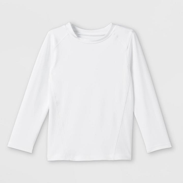 Toddler Boys' Solid Long Sleeve Rash Guard - Cat & Jack White