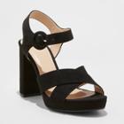Target Women's Fiona Crossband Platform Ankle Strap Sandals - A New Day Black