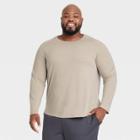 Men's Big & Tall Merino Wool Long Sleeve T-shirt - All In Motion Khaki Brown