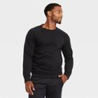Men's Cotton Fleece Crewneck Pullover - All In Motion Black