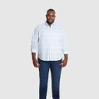 Van Heusen Men's Big & Tall Printed Classic Fit Long Sleeve Button-down Shirt - Blue/plaid
