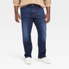 Men's Big & Tall Slim Straight Fit Jeans - Goodfellow & Co Dark Denim Wash 46x36, Dark Blue Blue