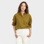 Women's Long Sleeve Oversized Button-down Shirt - Universal Thread Green