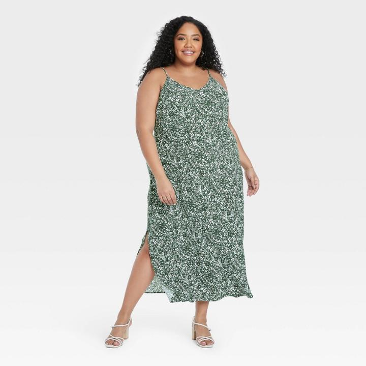 Women's Plus Size Slip Dress - A New Day Green