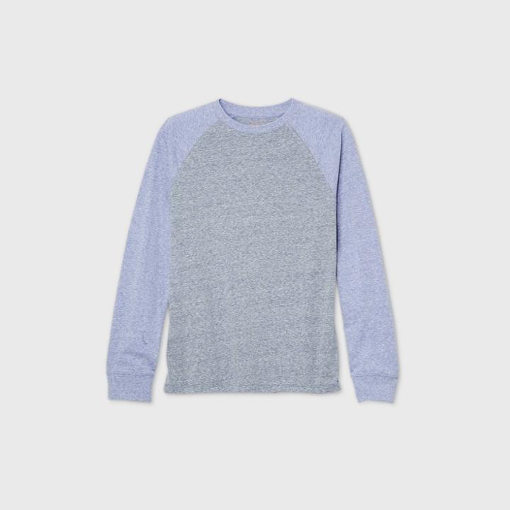 Boys' Long Sleeve Baseball T-shirt - Cat & Jack Blue/gray