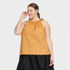 Women's Plus Size Tie Shoulder Tank Top - Who What Wear Dark Yellow