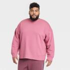 Men's Big & Tall Cotton Fleece Crewneck Sweatshirt - All In Motion Ruby