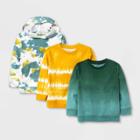 Toddler Boys' 3pk Tie-dye And Fleece Sweatshirt - Cat & Jack 18m, Green/white/yellow