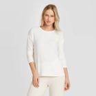 Women's Long Sleeve Crewneck T-shirt - A New Day Sour Cream Xs, Women's,
