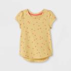 Toddler Girls' Floral Short Sleeve T-shirt - Cat & Jack Light Yellow