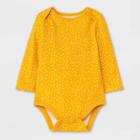 Baby Girls' Dot Long Sleeve Bodysuit - Cat & Jack Mustard Yellow Newborn