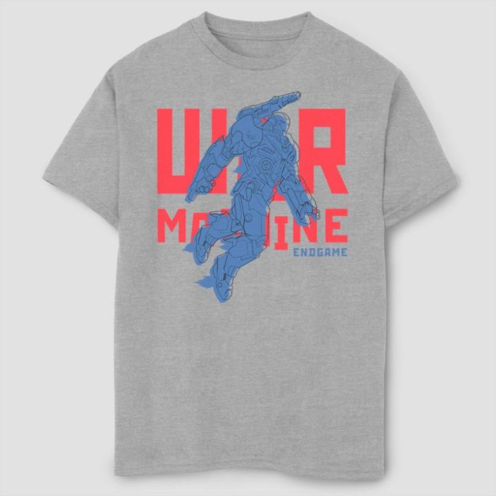 Boys' Marvel Text Pop Machine Short Sleeve T-shirt - Athletic Heather