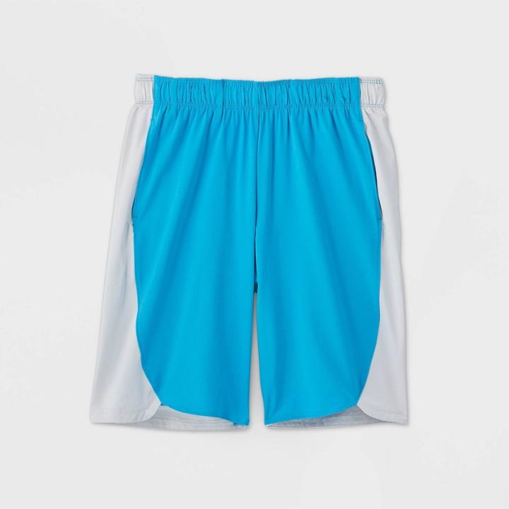 Boys' Color Block Stretch Woven Shorts - All In Motion Turquoise