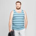 Men's Tall Striped Regular Fit Tank Top - Goodfellow & Co Aqua Dip