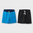 Toddler Boys' Pull-on Shorts 2pk - Cat & Jack Blue & Dark Grey 12 Months, Boy's,