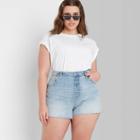Women's Plus Size High-rise Cut-off Mom Jean Shorts - Wild Fable Light Wash 14w,