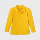 Toddler Boys' Long Sleeve Interlock Uniform Polo Shirt - Cat & Jack Gold