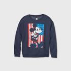 Women's Disney Mickey Mouse Flag Plus Size Graphic Sweatshirt (juniors') - Navy 1x, Women's, Size: