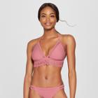 Women's Lace Triangle Longline Bikini Top - Xhilaration Berry D/dd Cup, Red