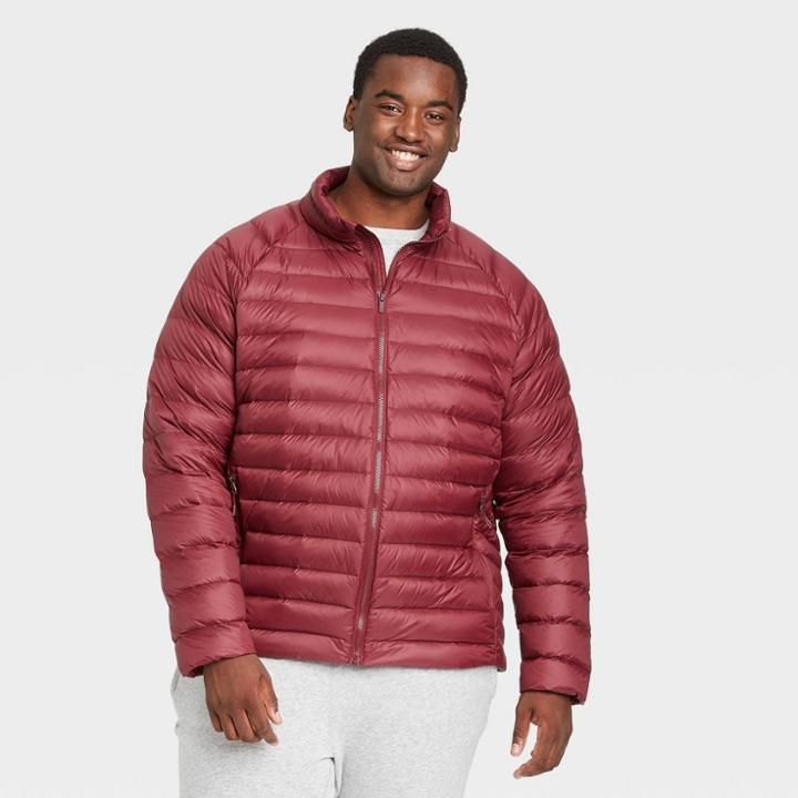 Men's Big & Tall Packable Down Puffer Jacket - All In Motion Maroon