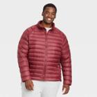Men's Big & Tall Packable Down Puffer Jacket - All In Motion Maroon