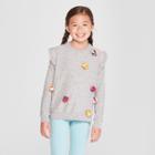Girls' Pom Pullover Sweater - Cat & Jack Gray