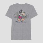 Disney Men's Mickey Mouse Short Sleeve Texas Graphic T-shirt Heather Gray