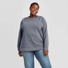 Women's Plus Size Crewneck Fleece Tunic Sweatshirt - Universal Thread Gray