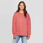 Women's Long Sleeve Crewneck Fleece Tunic Pullover Sweatshirt - Universal Thread Rose Xs, Women's, Pink