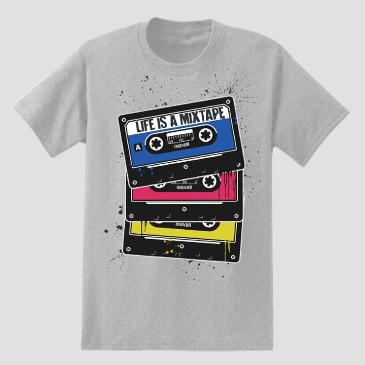 Men's Maxell Mix Tape Short Sleeve T-shirt - Gray