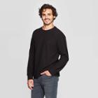 Men's Standard Fit Long Sleeve Textured Crew Neck Shirt - Goodfellow & Co Black M,